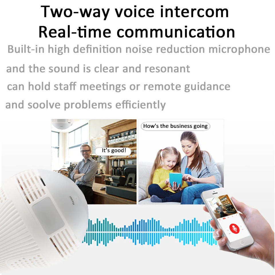 Luz светодиодный 960 P WiFi CCTV рыбий глаз bombilla ladipara IP CHARA 360 grados inalambrico panoravico Dia y noche hogar