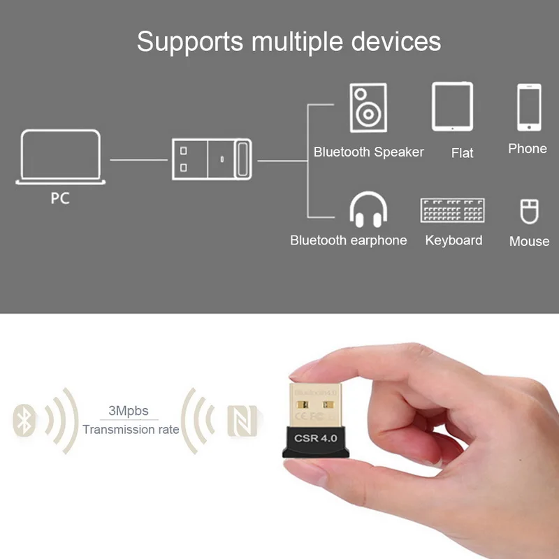 USB Bluetooth Донгл 4 0 приемник адаптер беспроводной передачи для настольных
