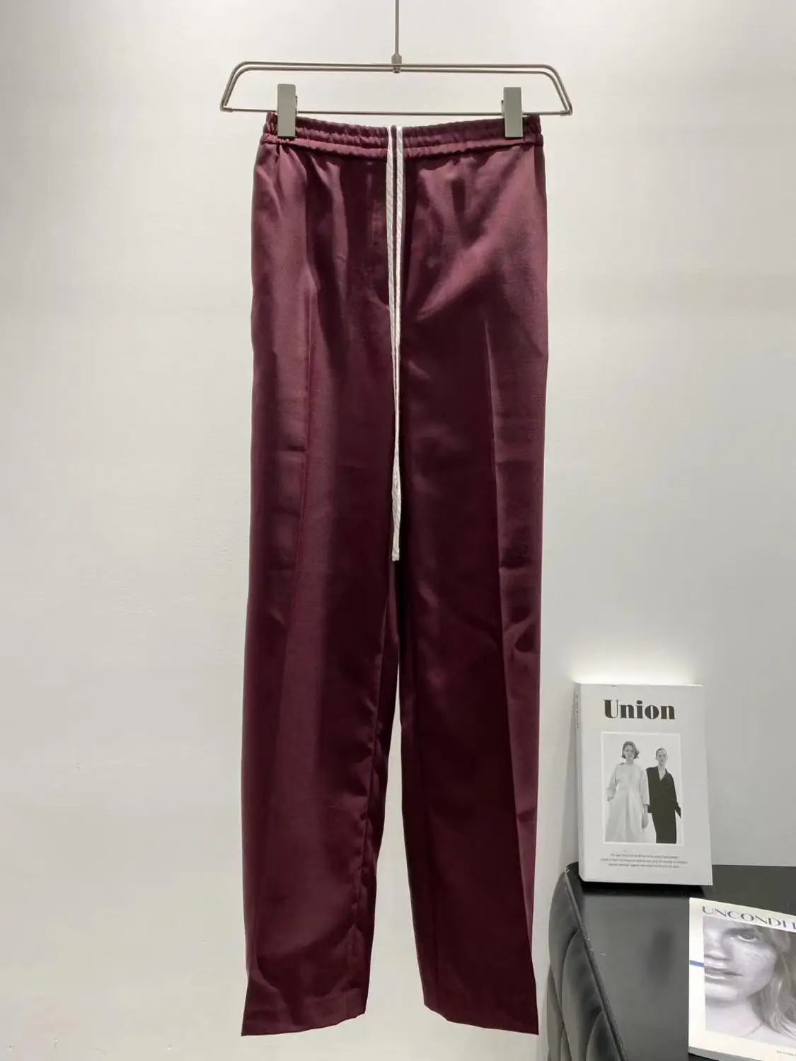 Elastic Waist women pants simple casual solid wild wool lady Trousers