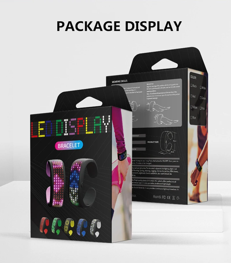 Модный браслет с цветными светодиодными бусинами 140 для спортиввечерние EDM