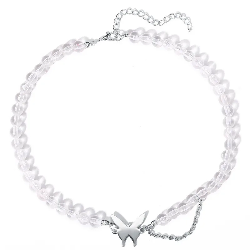 

Simple Temperament Round Bead Butterfly Necklace Jewelry Accessories