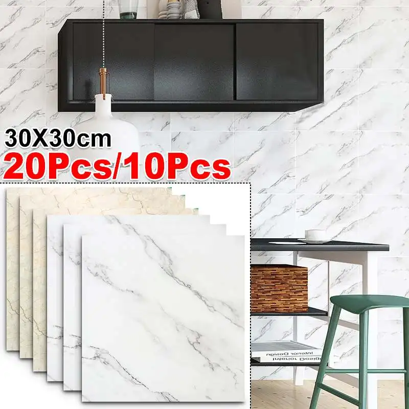 

2/5/10PCS Self adhesive Waterproof Vinyl Wallpaper 3D Brick Wall Stickers Tiles Marble Wallpaper Art Decals for Home Kitchen