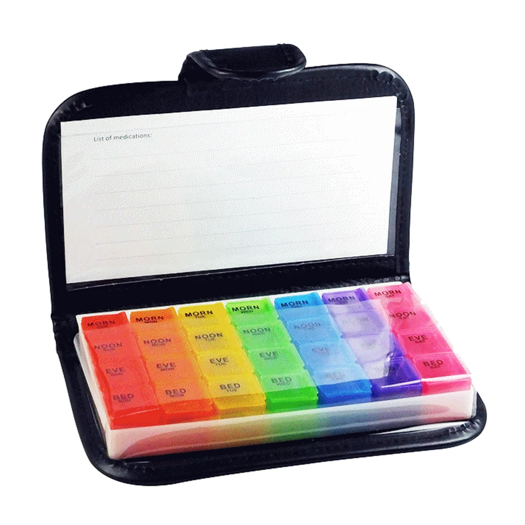 

7 Day Weekly Pill Organizer Travel Box Vitamin Daily Reminder Pill Box Container Pill Case Medicine Tablet Dispenser Organizer