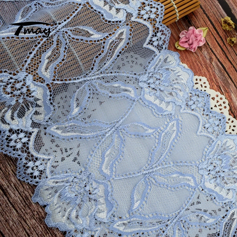 #1761 Floral Lace 18CM Wide 2 Yards/Lot Stretch Trim Elastic Ribbon Trimming DIY Wedding Gift Decoration | Дом и сад