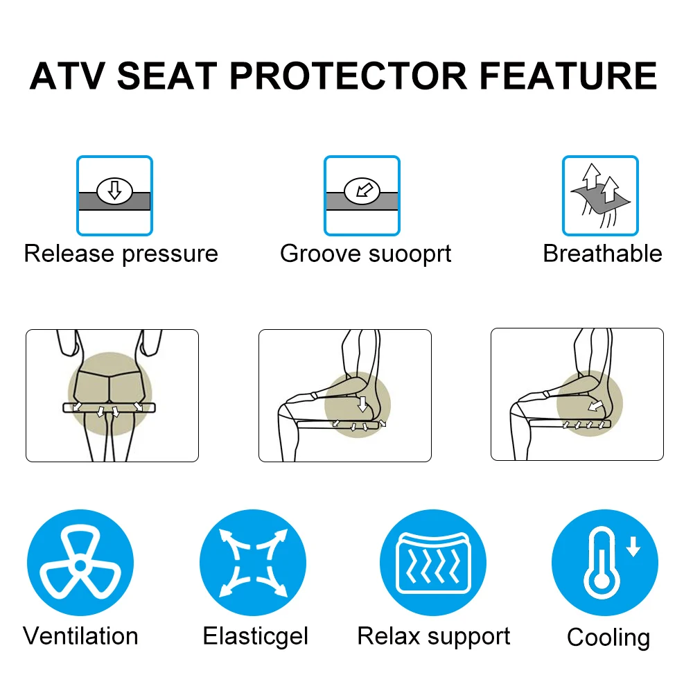 

3D Wheeler Quad Seat Cover Protector Comfort Ride ATV for Polaris Sportsman 400 for Yamaha Raptor 700 for All Terrain Vehicle 4