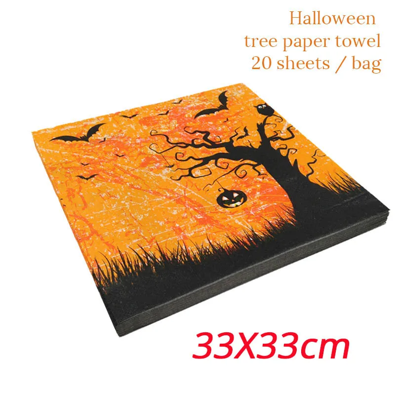 WEIGAO 20 шт Хэллоуин Тыква бумажные салфетки украшение для дома ведьмы ткани