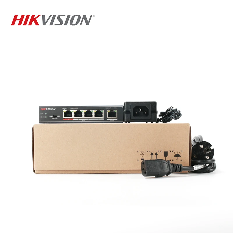 Управляемый PoE коммутатор Hikvision 5 портов 10/100 Мбит/с адаптивный металлический