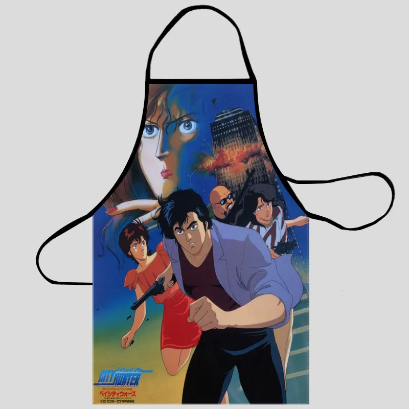 

Фартуки из ткани «Оксфорд» с изображением анимационного города и охотника, для мужчин и женщин, нагрудники для дома, приготовления пищи, вып...