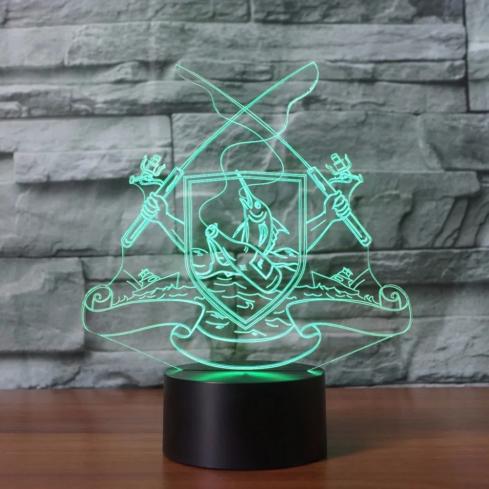 Рыболовная бутылка 3D светодиодный RGB Ночной светильник 7 цветов Настольный