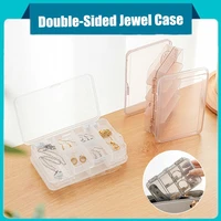 10 grid transparent plastic storage jewelry box compartment double sided necklace bracelet hairpin with peg holes jewel case