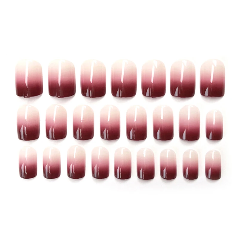 24 шт Искусственные градиентные цветные острые ногти полное покрытие накладные