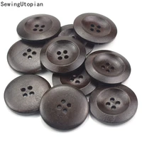 10pcs 30mm round wooden fashion buttons for clothing coat suit crafts wood button decorative scrapbooking sewing accessories