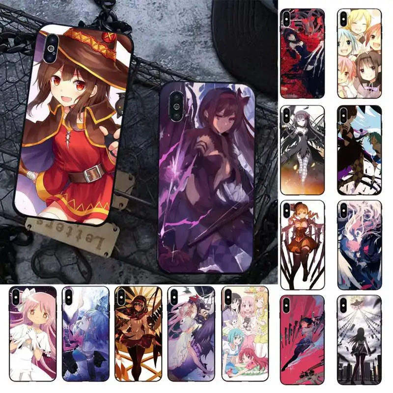 

Anime Puella Magi Madoka Magica Phone Case for iPhone 13 11 12 pro XS MAX 8 7 6 6S Plus X 5S SE 2020 XR cover