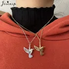 Ожерелье из нержавеющей стали с симпатичным Колибри, женские подвески и ожерелья золотого и серебряного цвета в виде Оригами-птиц, ювелирные изделия, женские ожерелья 2021