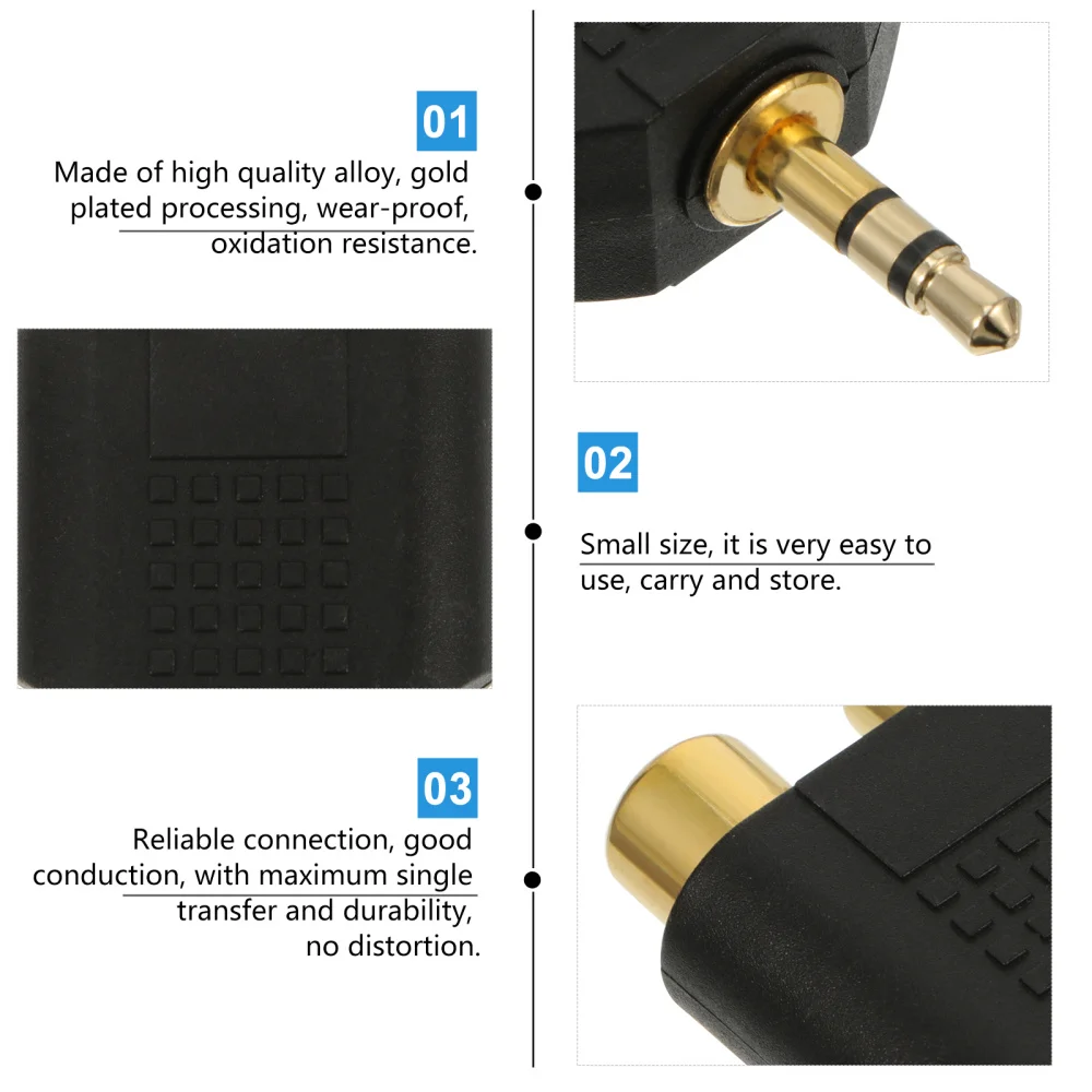 

8pcs 2 RCA Female to 3.5mm Male Audio Connector Splitter Adapter Coupler