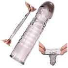 Многоразовые презервативы для мужчин Увеличение члена, Хрустальный пенис, увеличитель пениса, эротические интимные товары для взрослых, секс-шоп