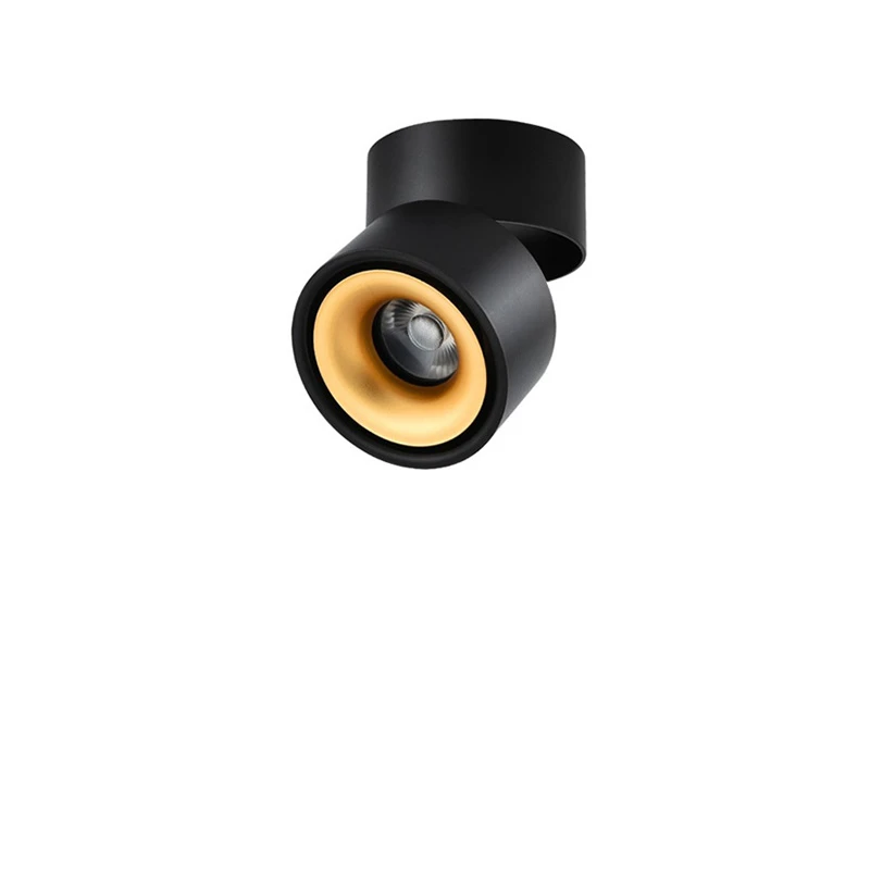 Surface Mounted LED Ceiling Lights Kitchen Fixtures COB Back ground Spot Lamp Angle Adjustable Black White Lampshade AC85-265V