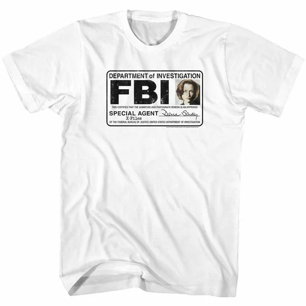 

X-Files Skully Badge White Adult T-Shirt