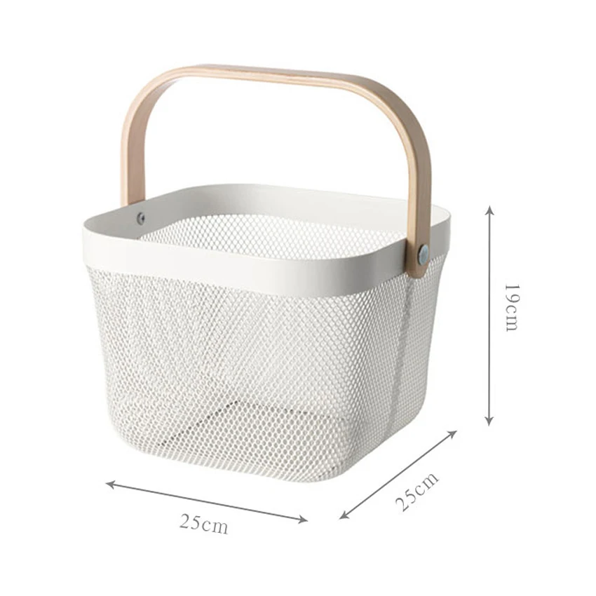 

Candy Color Storage Basket Tabletop Storage Basket Fruit Vegetable Basket With Handle Mesh Drain Organizer Basket Home Organizer