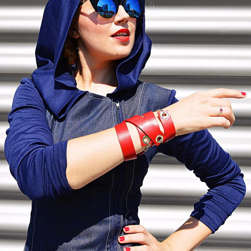 YD&YDBZ New Designer Leather Bracelet For Women Leather Jewelry Red Chain Bracelets Punk Bohemia Jewellery Fashion Accessories