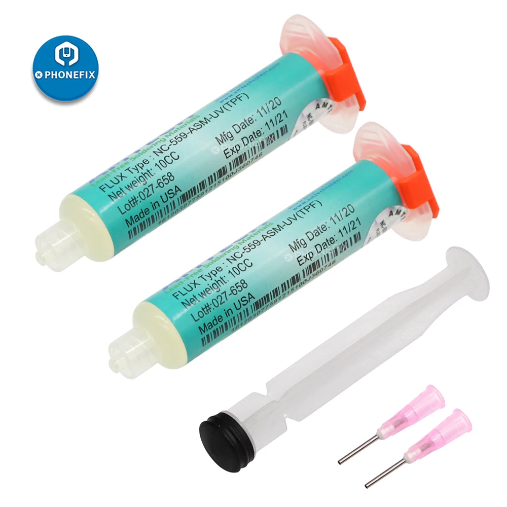 

10cc Original AMTECH NC-559-ASM Solder Paste Welding Oil Flux for BGA PCB Reballing Repair Soldering Paste with Syringe Plunger