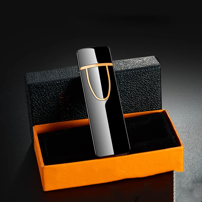 

Hot Sales Ultra-thin USB Metal Electric Cigarette Lighter Creative Double-side Rechargeable Flameless Lighters Smoking Gadgets