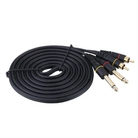 10ft audio mixer stereo audio cable cord wire dual rca male jack to dual 6 35mm 14 ts male plug for mixing console av amp