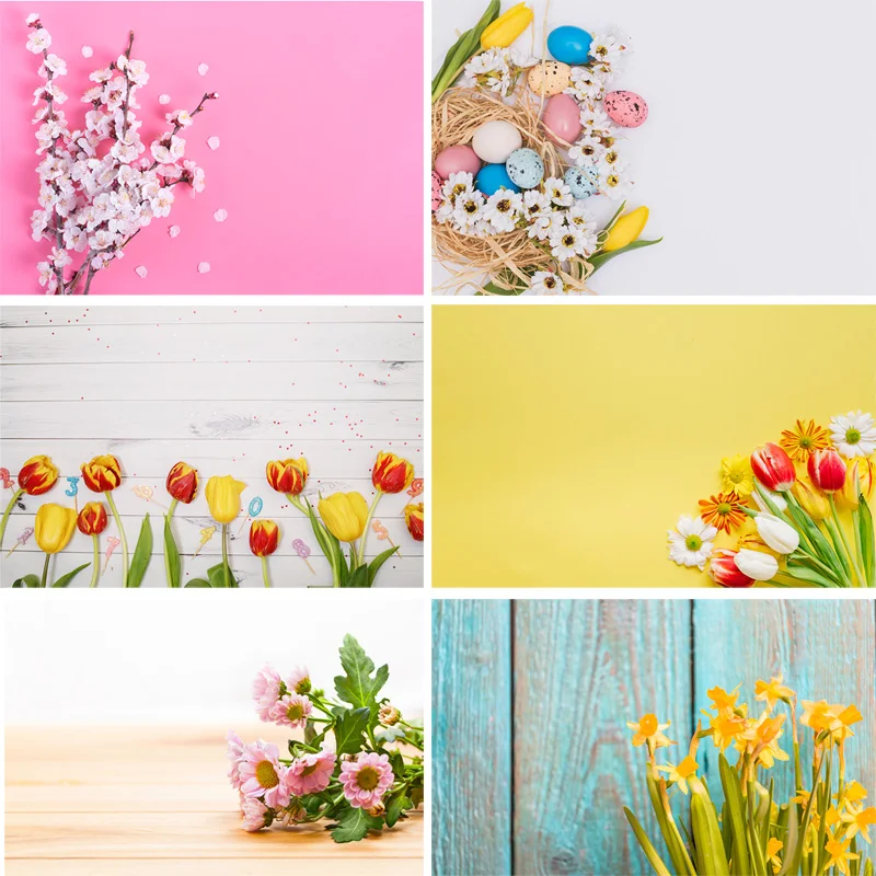 

SHENGYONGBAO Vinyl Custom Photography Backdrops Flower and Wooden Planks Theme Photography Background 190117SK-05