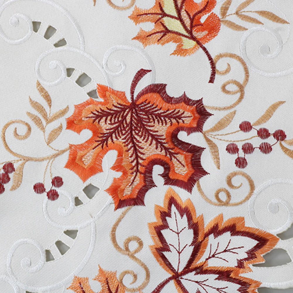 Свадебное украшение для стола скатерти с вышивкой в виде кленовых листьев