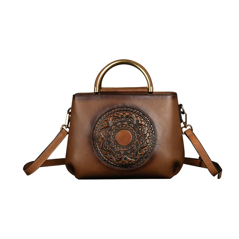 

Women's Bag new leather retro women's handbag single shoulder messenger first layer cowhide bag