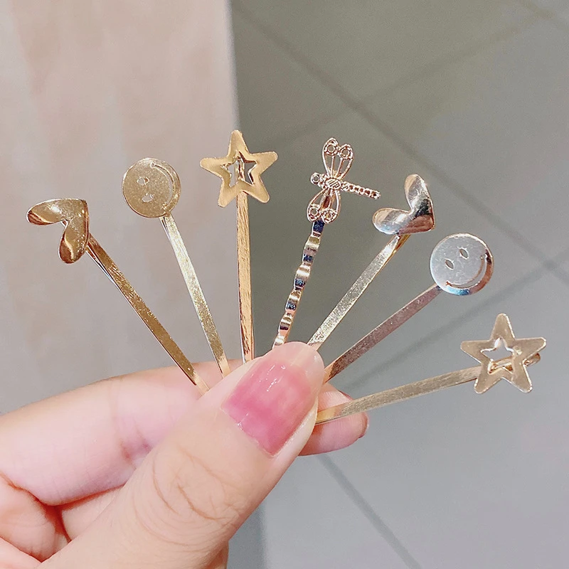 

2pcs/set Elegant Lady Crystal Chain Shape Metal Hairpins Sweet Headband Barrettes For Women Girls Fashion Hair Accessories