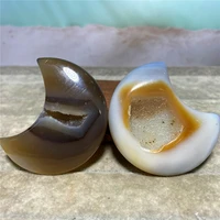 agate natural stone and crystal moon statue geode aquariums reiki healing gems minerals spiritual ornaments home decoration room
