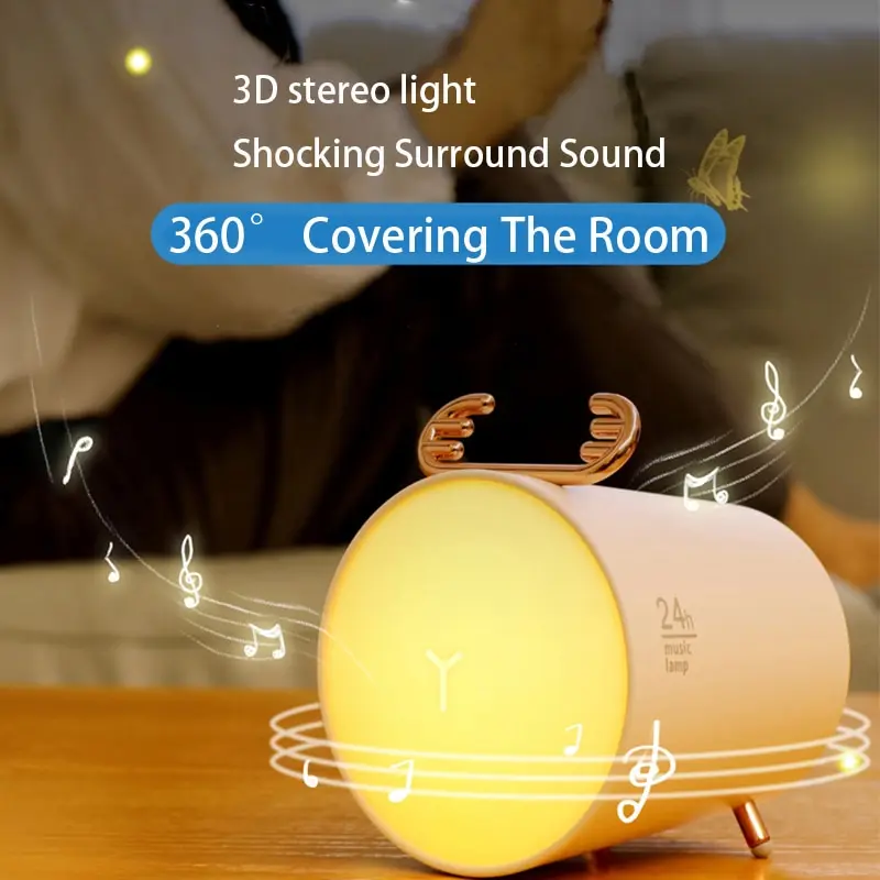 

Icelandic White Ask Deer Music Light USB Wireless Bluetooth-compatible Speaker Rechargeable LED Night Valentine's Day Gifts