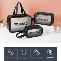 waterproof washbag transparent cosmetic case large capacity portable travel makeup organizer storage bag pvc zipper handbags