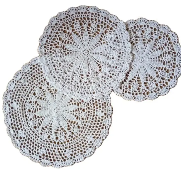 Modern lace cotton crochet Placemat coffee Table place Mat cloth Doily Cup drink tea Coaster mug wedding Christmas Pad kitchen Дом и сад