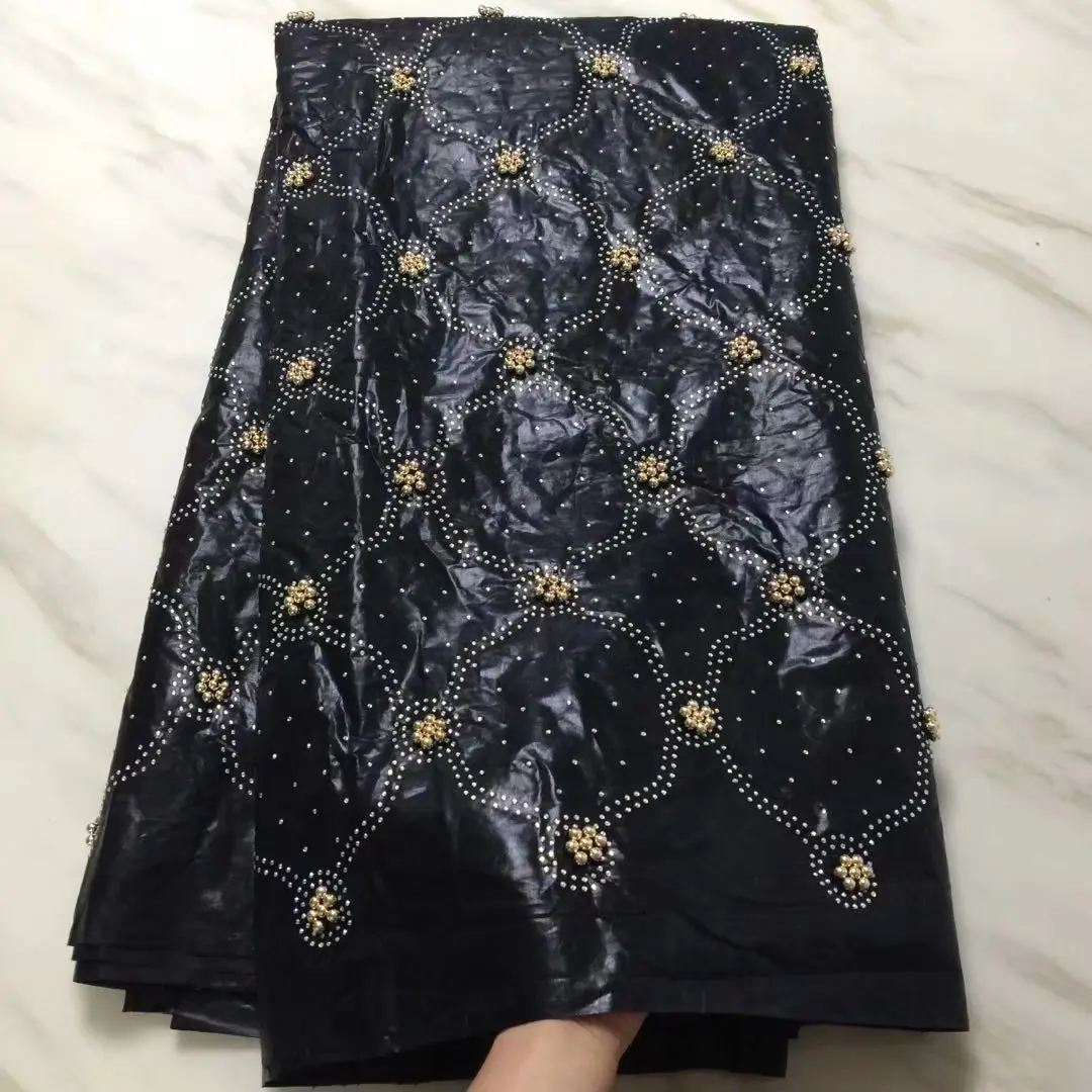 2021 Африканский базин богаче Getzner 5 ярдов камни бусины Гвинея раковина ткань для