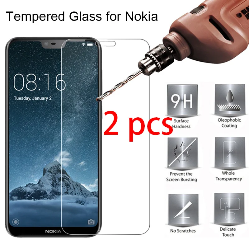 2 шт. твердое закаленное стекло 9H для Nokia 9 8 7 Plus 6 5 2017 Защитное телефона 3 1 1|Защитные