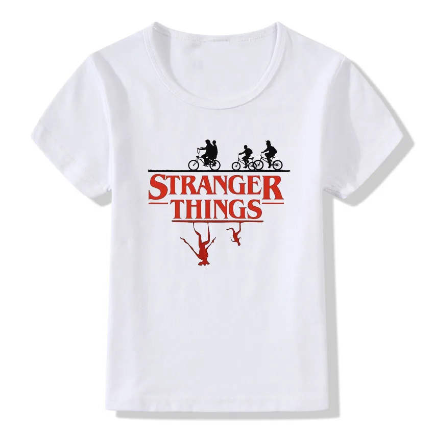 Детские футболки с надписью STRANGER THINGS 8 цветов топы короткими рукавами для
