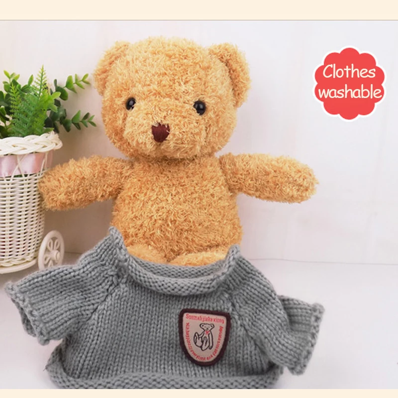 70 см мягкие большой плюшевый медведь чучело Плюшевые игрушки с свитер шелковой