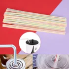 500 шт. одноразовые соломинки в полоску разноцветные радужные питьевые соломинки гибкие пластиковые соломинки Принадлежности для бара Аксессуары # T2P