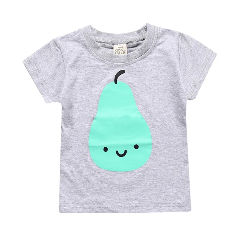 2020 хлопковая одежда для новорожденных футболка с мультяшным принтом серые