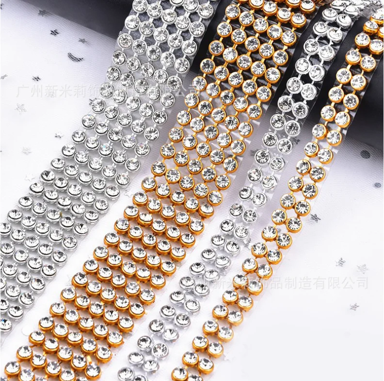 Алюминиевая сетка со стразами Стразы с прямой основой ленты 6 мм прозрачный