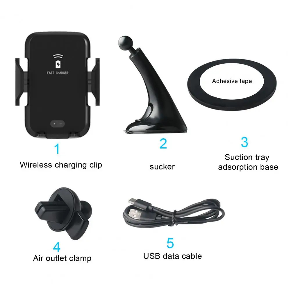 

Portable Fast Wireless Smart Sensor Car Charger Air Vent Automatic Clamping Phone Holder Rack For Xiaomi Huawei Samsung Iphone