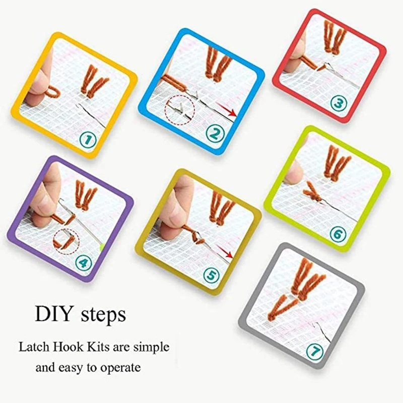Latch Hook Kit DIY Crochet Yarn Kits 20 X 14 Inch Christmas Tree Rug Making Crafts For Kids Adults And Beginners | Дом и сад