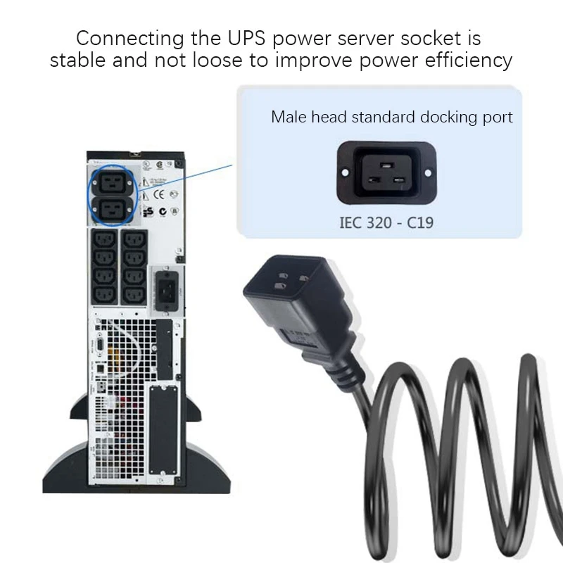 IEC 320 C13 To C20 AC Power Supply Extension Cord Adapter For PDU UPS(1.8M) | Обустройство дома