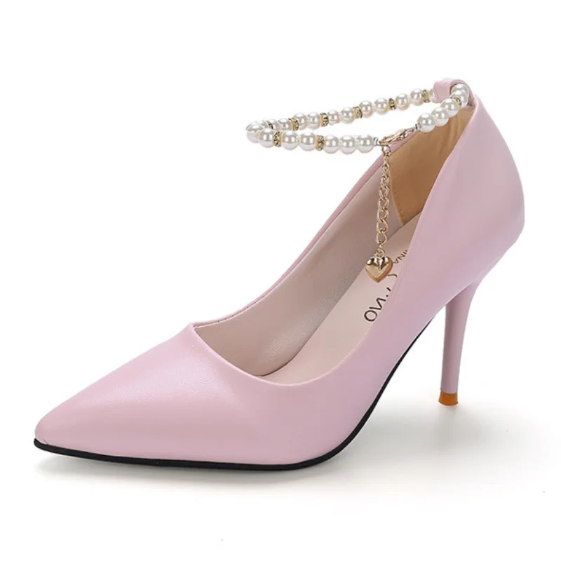 Корейская версия шотландская расцветка заостренный носок на каблуке шпильке с