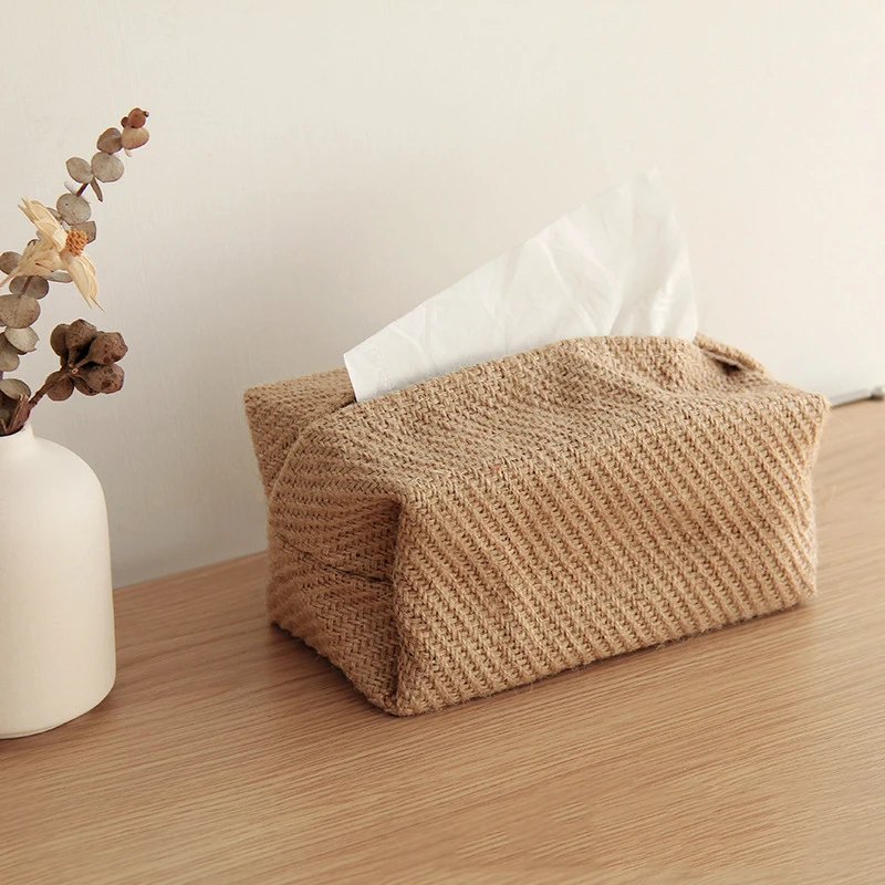 

Cotton Linen Paper Towel Box Simple Drawer Storage Bag Creative Family Living Room Dining Table