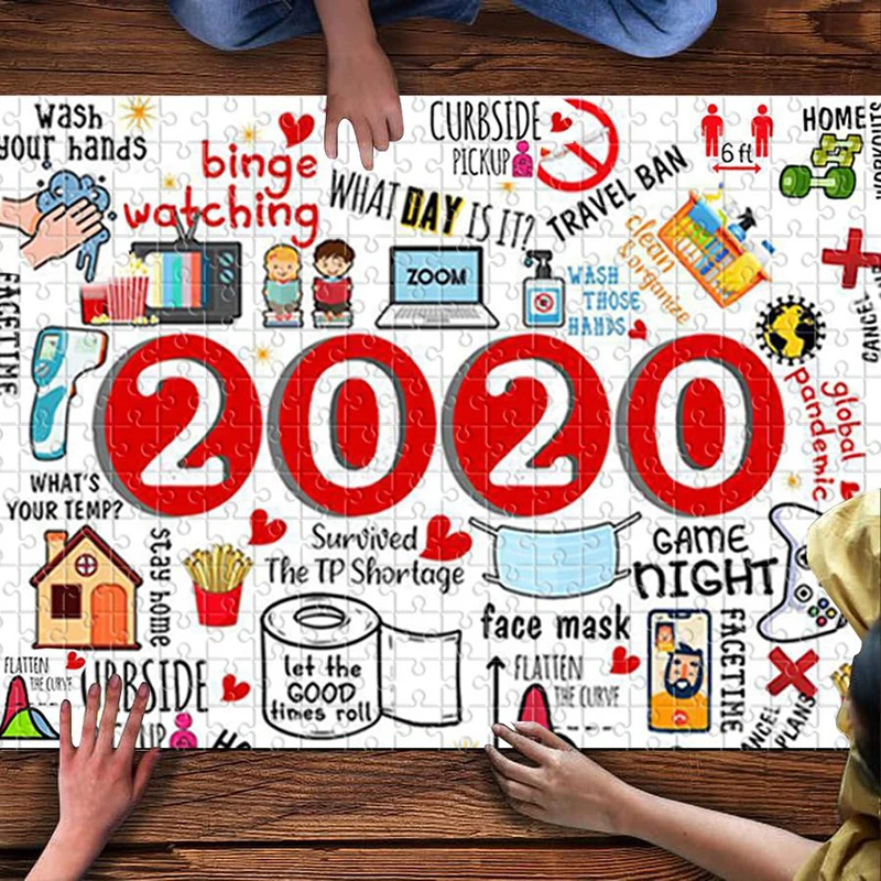 

500/1000pcs Jigsaw Puzzles 2020 Commemorative Adults Kids Intelligence Challenging Game Family Toy Home Decoration Gifts