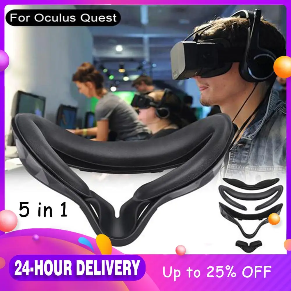 

For Oculus Quest Vr Glasses Accessories Face Cushion PU Leather Smart Glasses Nose Pad Goggles Anti-leakage Anti-dirt Protector