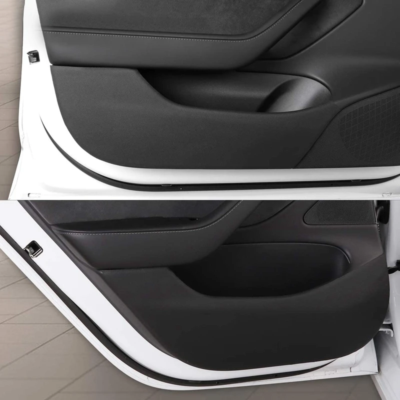 

for Tesla Model 3 Car Leather Door Anti Kick Pad Protection Side Edge Film Protector Sticker Mat Accessories